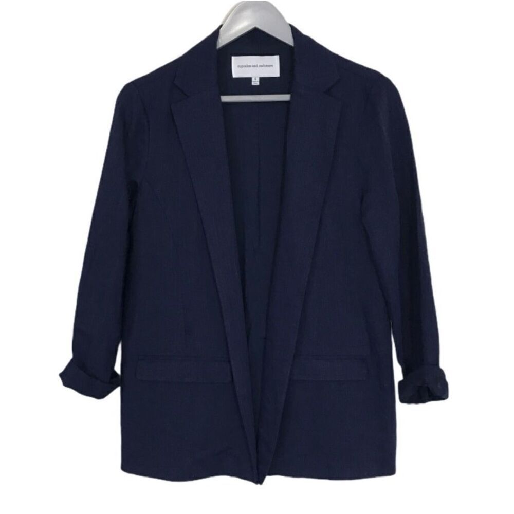 ✨Cupcake & Cashmere Wheeler Linen Blend Navy  Sz Medium Blazer✨